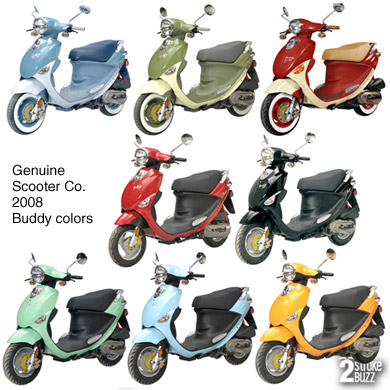 Genuine Scooter Co. Buddy colors for 2008